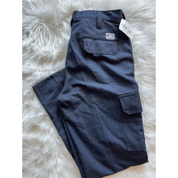 🆕 Tyndale FR Men's Flame Resistant Cargo Pants Navy Blue Workwear 33x32 - Picture 1 of 11
